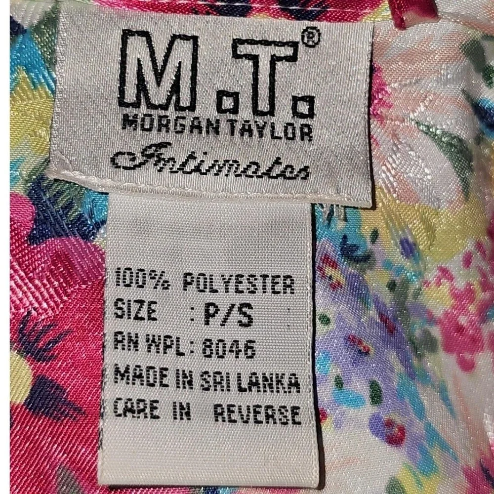 Morgan Taylor Intimates Floral Satin Robe‎ and Nightgown Set Pink P/S